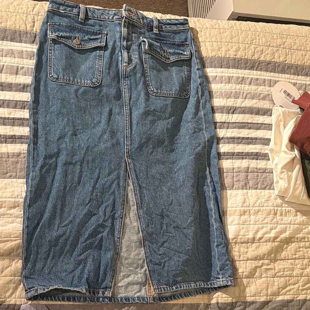 LOFT Blue Denim Skirt